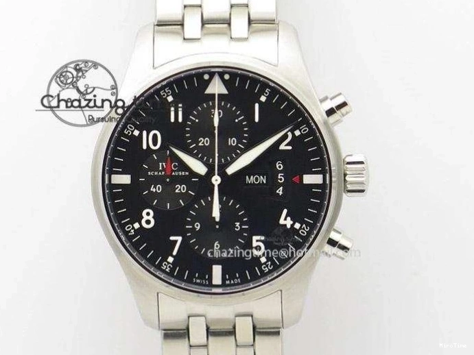 MIROTIME 0823 Big Pilot IW510301 Satin-Polished RG YLF Best Edition Black Dial On Leather Strap A Flexible 7222